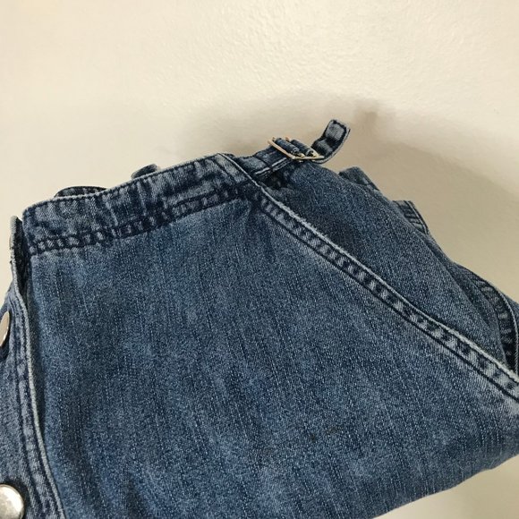 Vintage Casual Corner Annex Denim Jean Midi Skirt Petite 6P Button Front Blue - Picture 7 of 9